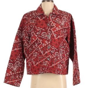 vintage bandana print blanket jacket
